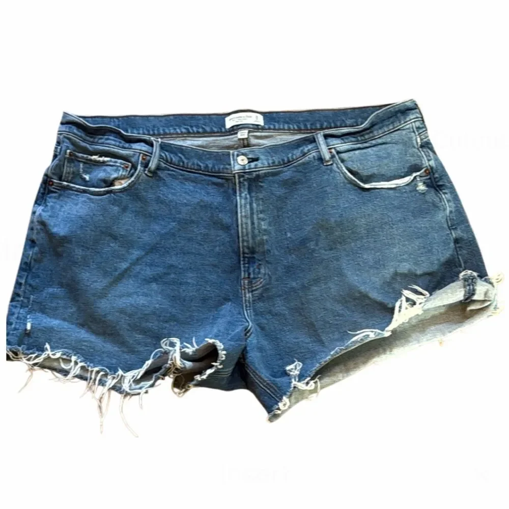 Abercrombie & Fitch Women’s 36/22 Curve Love The 4” Mom Shorts High rise denim